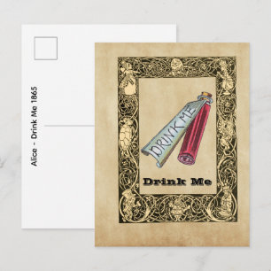 Alice - Drink Me 1865 Postcard
