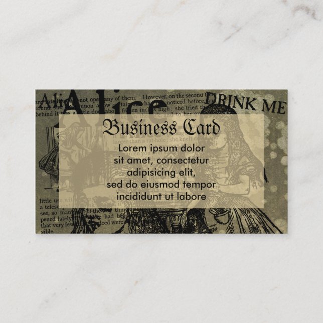 Alice Drink Me Collage Business Card (Front)