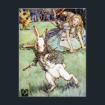 Alice Encounters a Rabbit Distraction Postcard<br><div class="desc">Alice Encounters a Rabbit Distraction from Alice's Adventures in Wonderland - great fun!</div>