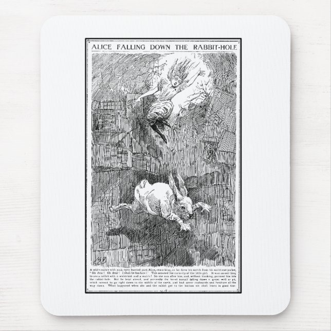 Alice Falling Down the Rabbit-Hole Mouse Mat (Front)