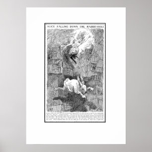 Alice Falling Down the Rabbit-Hole Poster