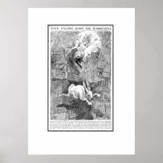 Alice Falling Down the Rabbit-Hole Poster