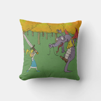 Alice Fighting the Jabberwocky Cushion