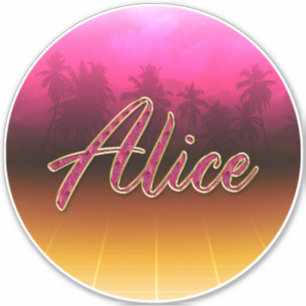 Alice First Name Golden pink Sticker