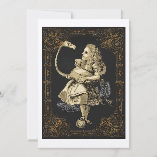 Alice & Flamingo Alice Wonderland Party Invitation (Front)