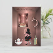 Alice, Flamingo & Cheshire Cat Bridal Shower Invitation (Standing Front)