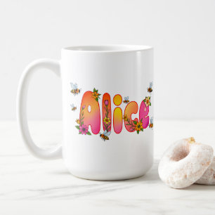 Alice - Floral and Bee Design Mug