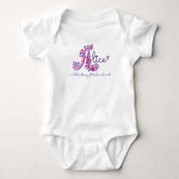 Alice girls name & meaning A monogram clothing Baby Bodysuit