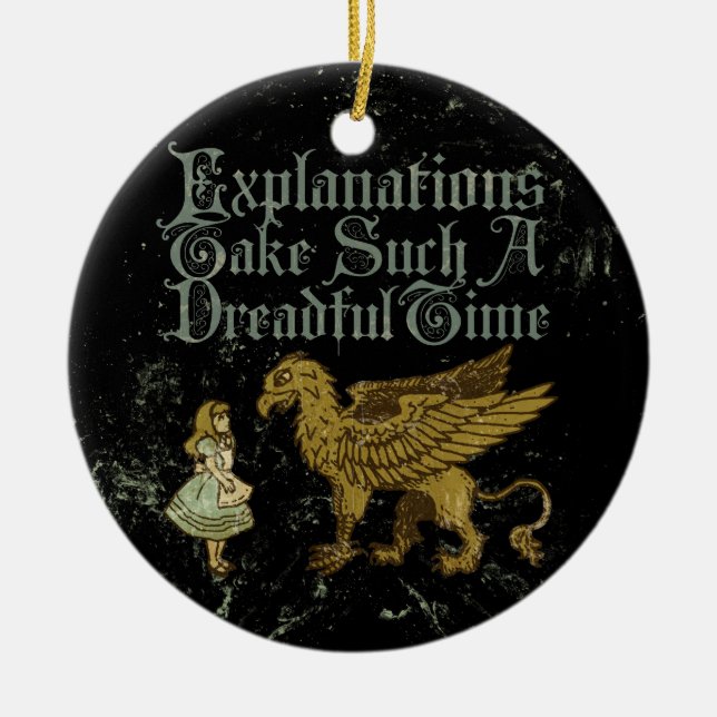 Alice Gryphon Explanations Ceramic Tree Decoration (Front)