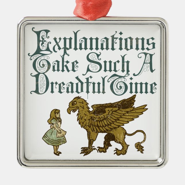 Alice Gryphon Explanations Metal Tree Decoration (Front)