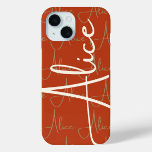 Alice Handwritten Name Pattern iPhone 15 Case
