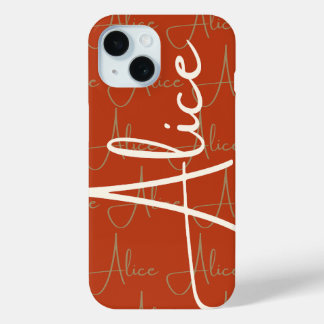 Alice Handwritten Name Pattern  iPhone 15 Case