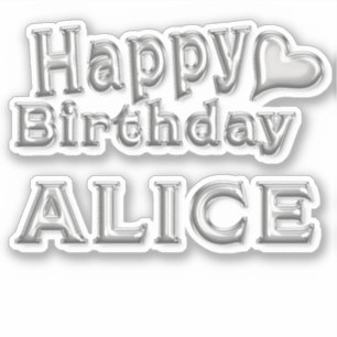 Alice Happy Birthday silver Sticker