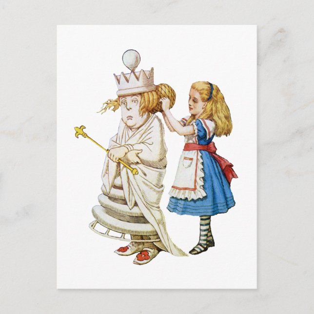 Alice Helps Out the White Queen in Wonderland Postcard (Front)