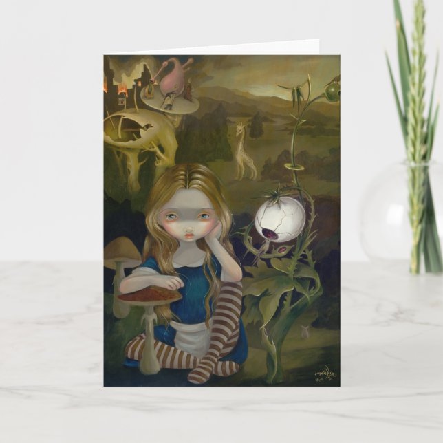 "Alice in a Bosch Landscape" Greeting Card (Front)