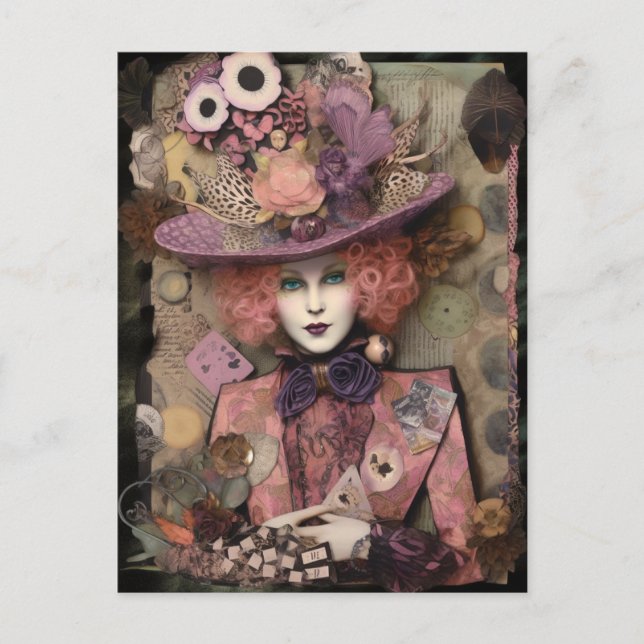 Alice in a fancy hat postcard (Front)