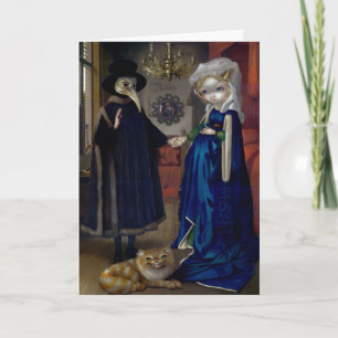 "Alice in a Van Eyck Portrait" Greeting Card