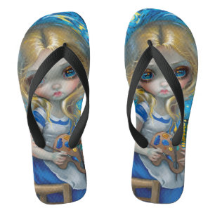 "Alice in a Van Gogh Nocturne" Flip Flops