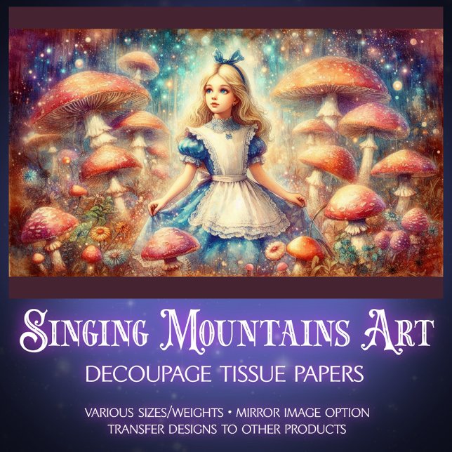Alice in Dreamy Mushroom Wonderland Decoupage Tissue Paper (Creator Uploaded)