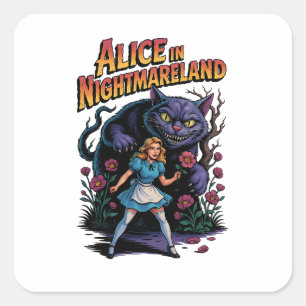 Alice in Nightmareland – Dark Cartoon Square Sticker