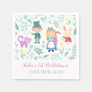 Alice in One-derland Birthday Party Napkin