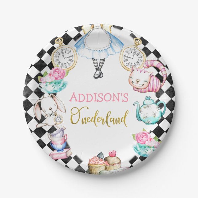 Alice in One-derland Black Diamond Birthday Plate (Front)