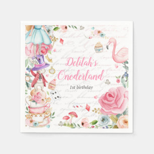 Alice in Onederland 1st Birthday Mad Tea Party  Napkin