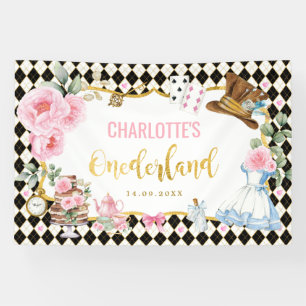 Alice in Onederland 1st Birthday Tea Party Banner