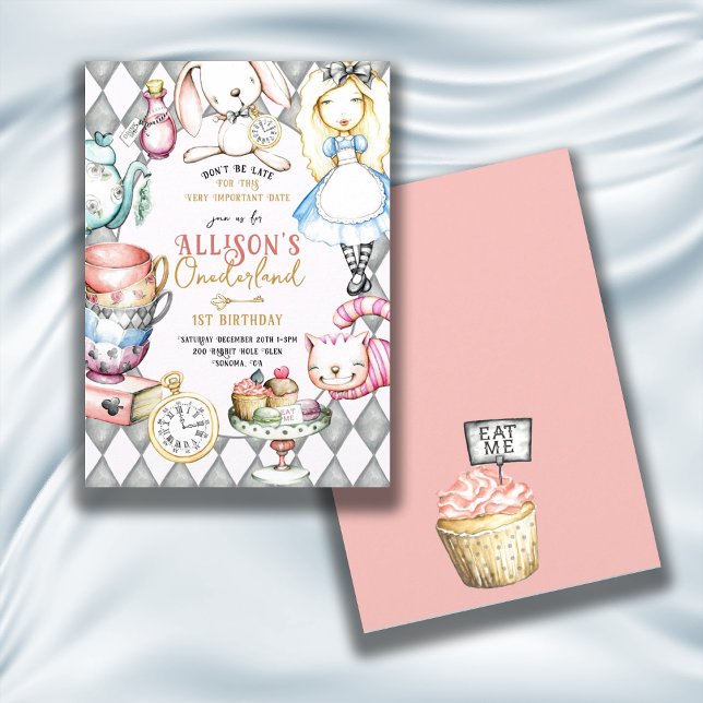 Alice In Onederland 1st Birthday Tea Party Invitation (Creator Uploaded)