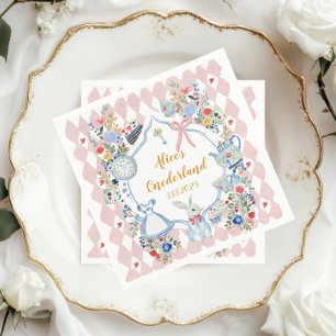 Alice in ONEderland 1st Birthday Whimsical Napkin