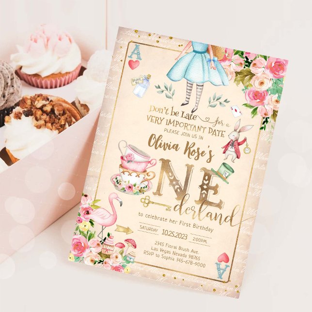 Alice in ONEderland Birthday Invitation (Creator Uploaded)