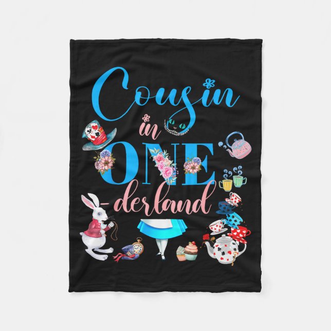 Alice In Onederland Family Cousin Of The Birthday  Fleece Blanket (Front)