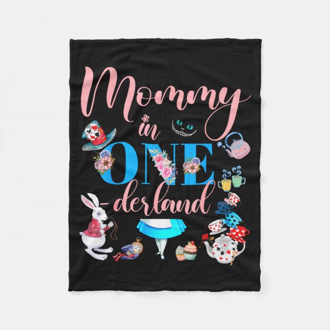 Alice In Onederland Family Mommy Of The Birthday G Fleece Blanket (Front)