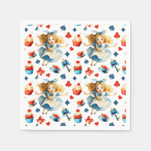 Alice in ONEDERLAND Festive Pattern Kids Birthday Napkin