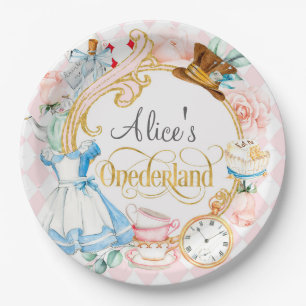 Alice in Onederland mad hater tea party birthday Paper Plate