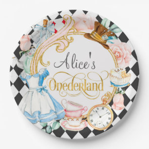 Alice in Onederland mad hatter tea party birthday Paper Plate