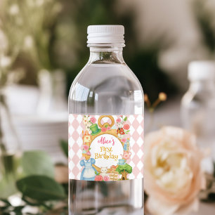 Alice in Onederland Tea Party Birthday Water Bottle Label