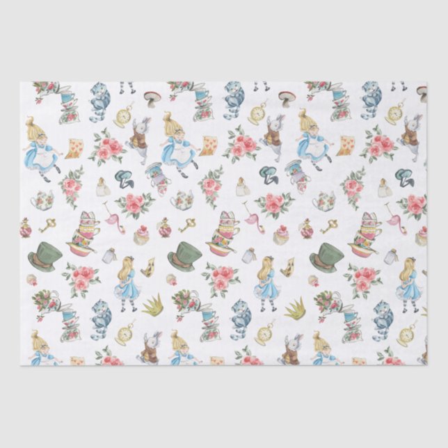 Alice in Onederland Themed Tissue Paper (Front)