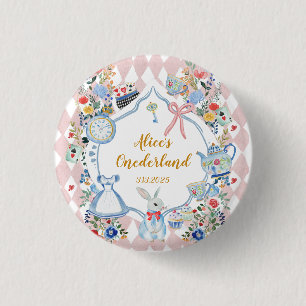 Alice in Onederland Whimsical Birthday 3 Cm Round Badge