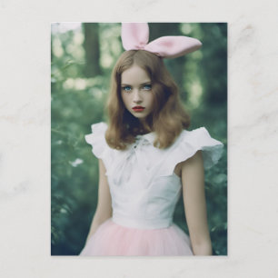 Alice in the Forest Fashion Expired Film Photo Postcard