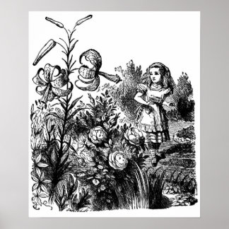 Alice in the Garden of Live Flowers Poster