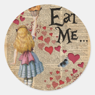 Alice in the Wonderland Eat Me Muffin Classic Round Sticker