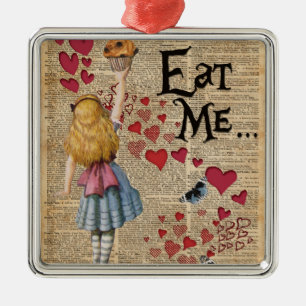 Alice in the Wonderland Eat Me Muffin Metal Tree Decoration