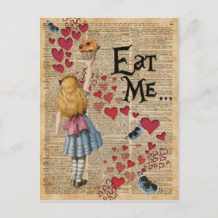 Alice in the Wonderland Eat Me Muffin Postcard