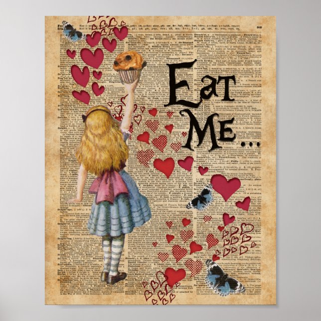 Alice in the Wonderland Eat Me Muffin Poster (Front)