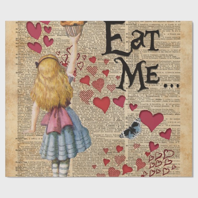Alice in the Wonderland Eat Me Muffin Wrapping Paper (Flat)