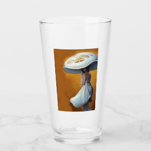 alice in white mushroom vintage Glass Cup