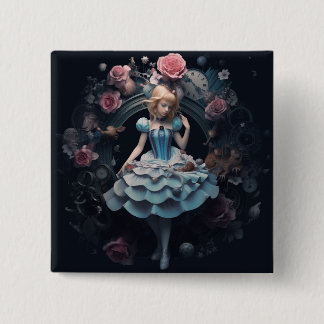 Alice in Wonderland 15cm Square Badge