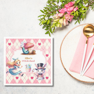 Alice in Wonderland 1st Birthday Onederland  Napkin
