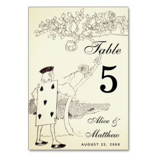 Alice in Wonderland 5 Playing Card Vintage Wedding